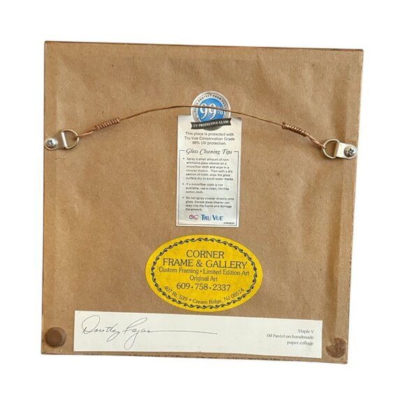 Dorothy Fagan Oil Pastel Painting on Handmade Paper Framed Maple V Signed - Picture 3 of 8